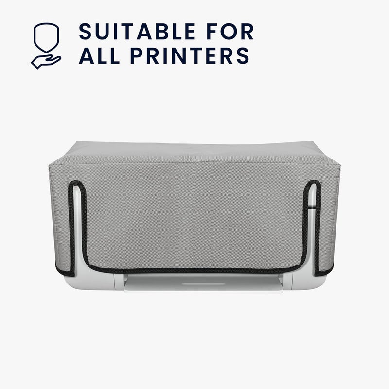 kwmobile Dust Cover Compatible with HP DeskJet 2755e / DeskJet 2720e / 2710e / 2820e / 2721e - Printer Case - Fabric Protector Cover - Light Grey - Image 3